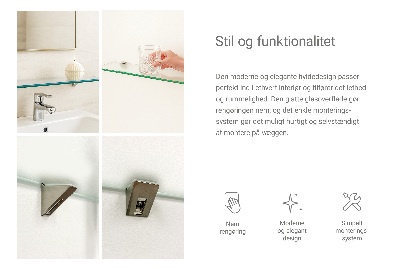 Steklena polica za kopalnico Polprosojna