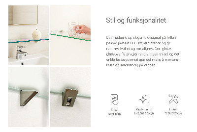 Steklena polica za kopalnico Polprosojna