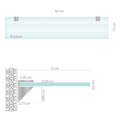 Steklena polica za kopalnico Polprosojna