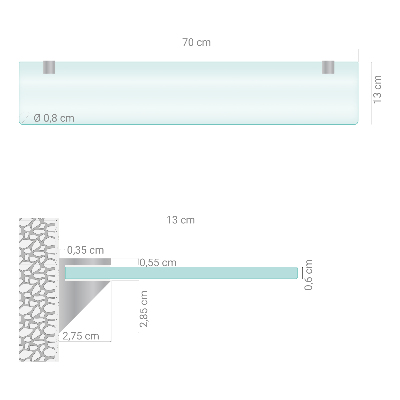 Steklena polica za kopalnico Polprosojna