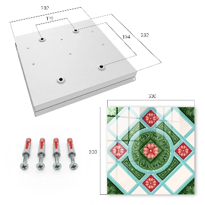 Škatla za ključe z motivom cvetlične geometrije