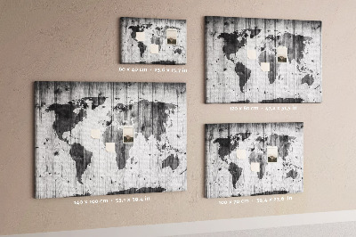 Slika na pluti Zemljevid sveta na lesu