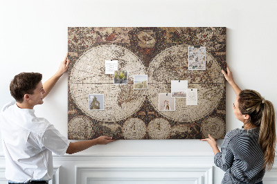 Plošča iz plute Stari zemljevid sveta