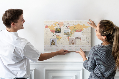 Plošča iz plute Projekt svetovnega zemljevida