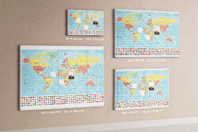 Plošča iz plute Zemljevid geografije sveta