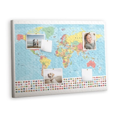 Plošča iz plute Zemljevid geografije sveta