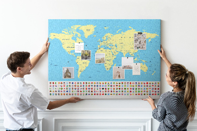 Plošča iz plute Klasični svetovni zemljevid