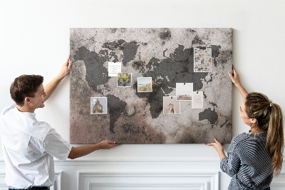 Plošča iz plute Svetovni zemljevid beton