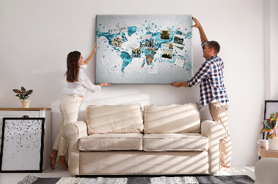 Plošča iz plute Vodni zemljevid sveta