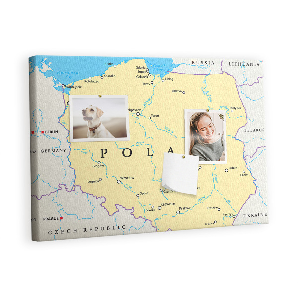 Plošča iz plute Politični zemljevid poljske