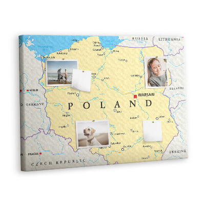 Plošča iz plute Politični zemljevid poljske