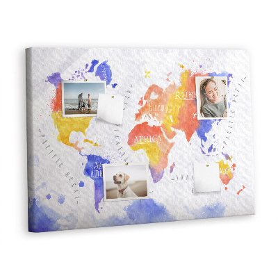 Plošča iz plute Zemljevid svetovnega akvarela