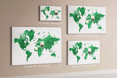 Plošča iz plute Akvarelni zeleni zemljevid