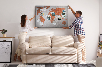 Plošča iz plute Opečni zemljevid sveta