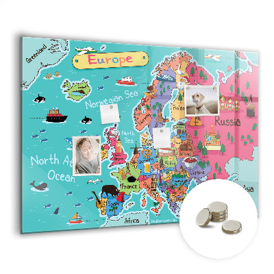 Magnetna tabla za decu Zemljevid evrope