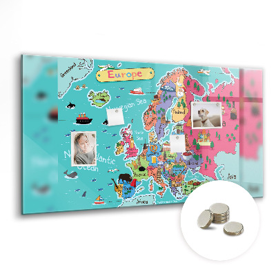 Magnetna tabla za decu Zemljevid evrope