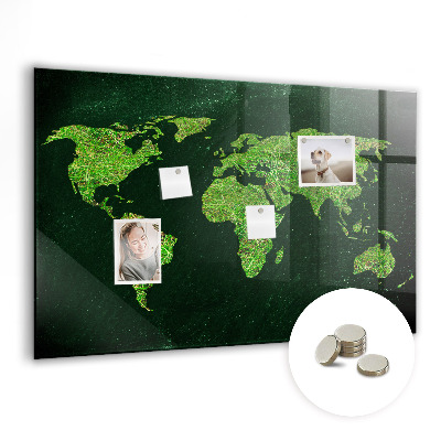 Magnetna tabla za decu Travnati zemljevid sveta