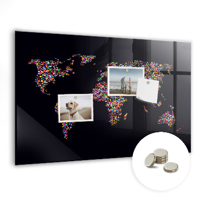 Magnetna tabla za decu Zemljevid sveta s pikami