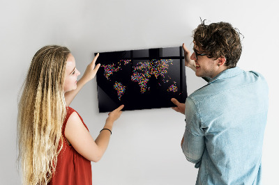 Magnetna tabla za decu Zemljevid sveta s pikami