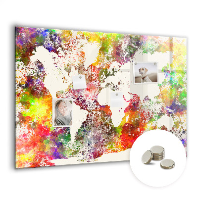 Magnetna tabla za decu Akvarelni zemljevid sveta