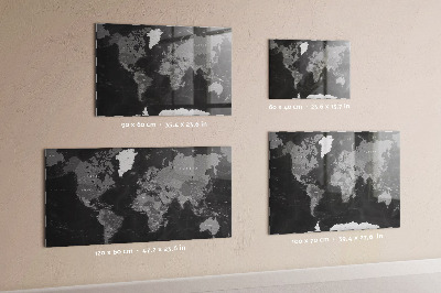 Magnetna tabla za decu Črni zemljevid sveta