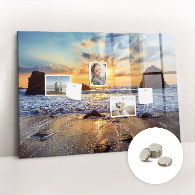 Tabla magnetna Sončni zahod na plaži
