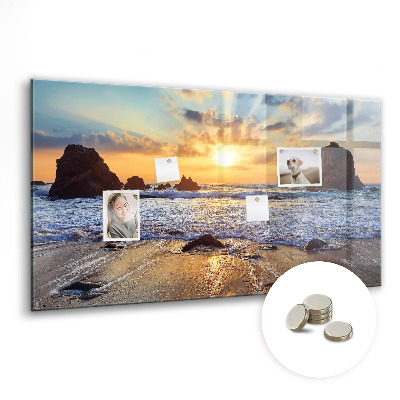 Tabla magnetna Sončni zahod na plaži