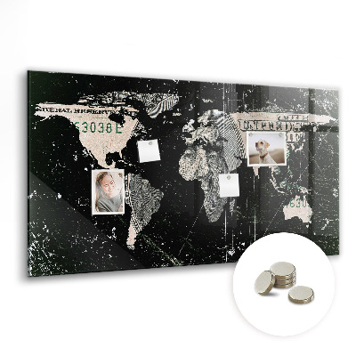 Magnetna tabla za decu Zemljevid sveta v dolarjih