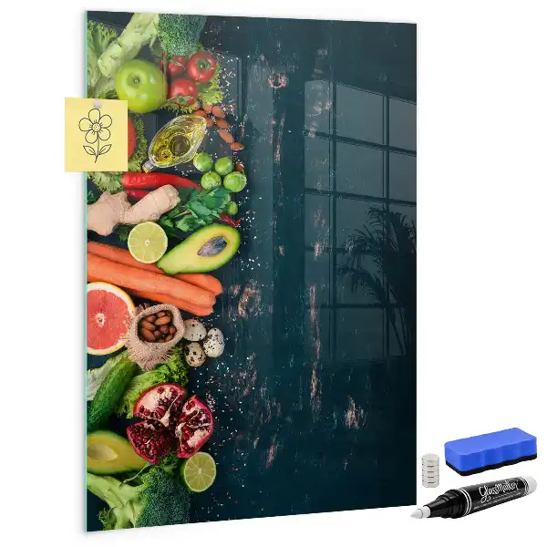 Tabla piši-briši v obliki veganske mize