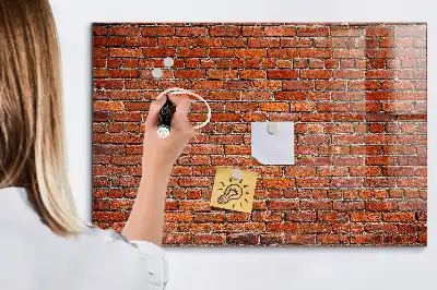 Magnetna tabla piši briši z motivom stare opečnate stene