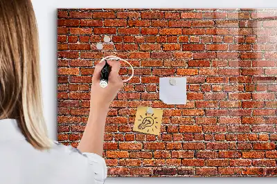 Magnetna tabla piši briši z motivom stare opečnate stene