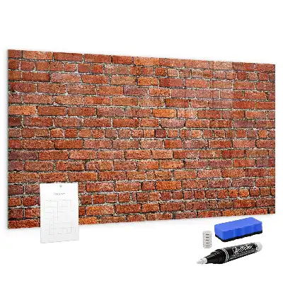 Magnetna tabla piši briši z motivom stare opečnate stene