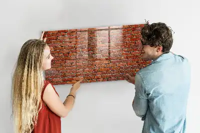 Magnetna tabla piši briši z motivom stare opečnate stene