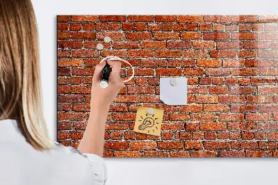 Magnetna tabla piši briši z motivom stare opečnate stene