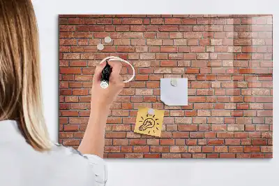 Magnetna tabla piši-briši z motivom opečnate stene