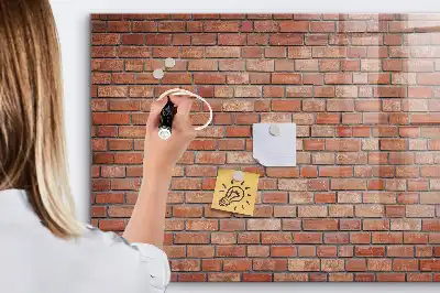 Magnetna tabla piši-briši z motivom opečnate stene