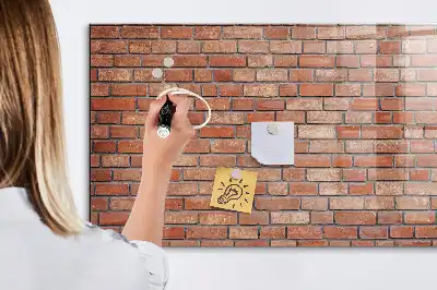Magnetna tabla piši-briši z motivom opečnate stene