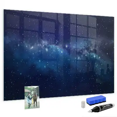 Magnetna tabla za pisanje z motivom temnega neba in zvezd