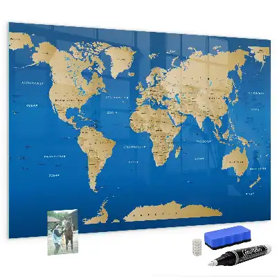 Magnetna tabla piši-briši z motivom sveta