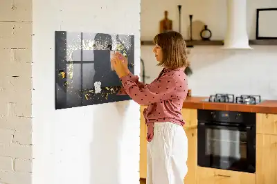 Magnetna tabla za pisanje z motivom zlatih konfetov