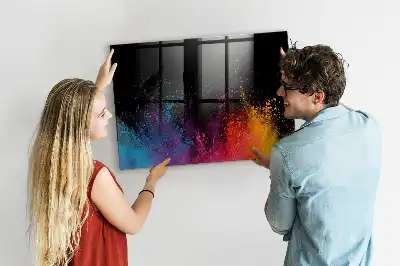 Magnetna tabla za pisanje z motivom eksplozije barv