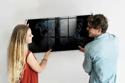 Magnetna tabla s svetovnim zemljevidom piši briši