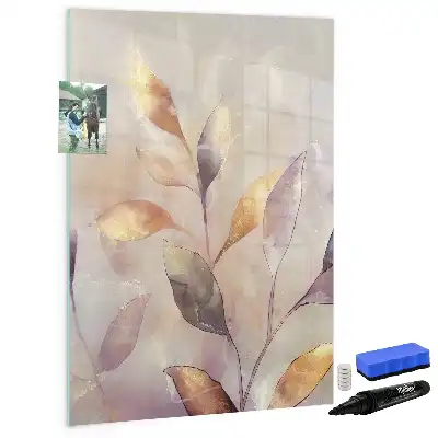 Piši briši tabla z motivom akvarelnih rastlin