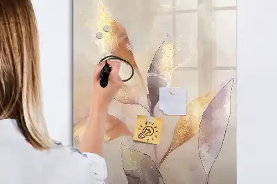 Piši briši tabla z motivom akvarelnih rastlin