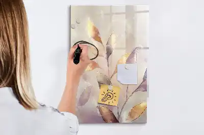 Piši briši tabla z motivom akvarelnih rastlin