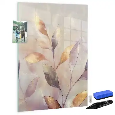 Piši briši tabla z motivom akvarelnih rastlin