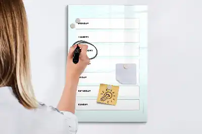 Tedenski načrtovalec tabla piši briši