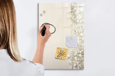 Piši briši tabla z motivom subtilnega cvetja