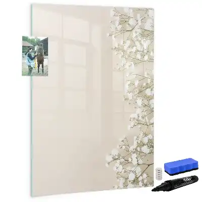 Piši briši tabla z motivom subtilnega cvetja