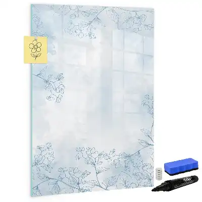 Piši briši tabla z motivom skice cvetlice